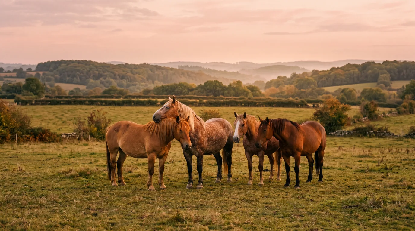 Les chevaux du Briera Arabians en liberté, Haute-Vienne